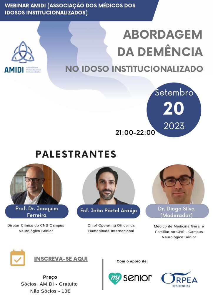 Webinar - Abordagem da Demência no Idoso Institucionalizado - 20 de Setembro - 21h